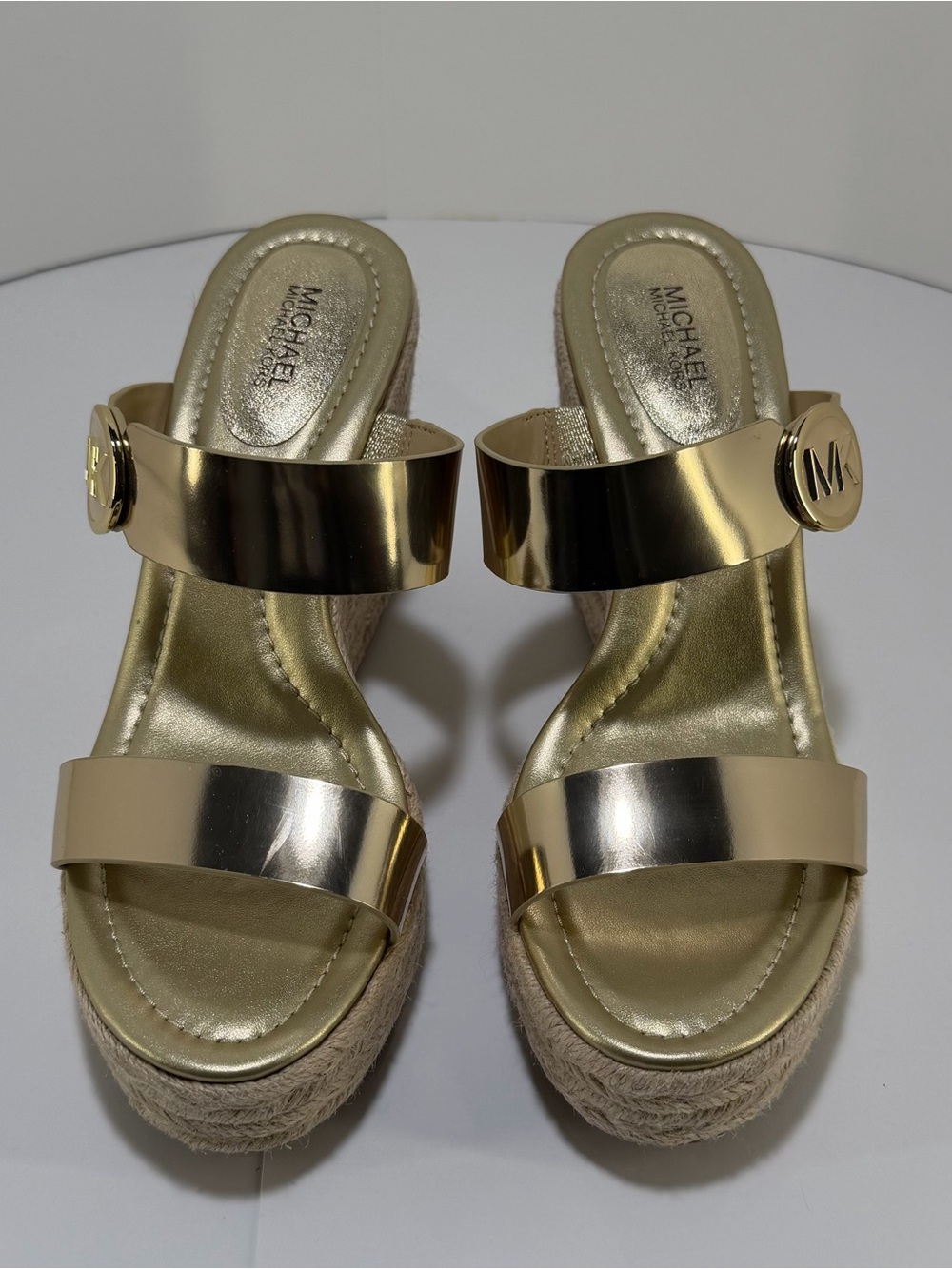 Michael Kors Metallic Gold Espadrille Platform Sandals